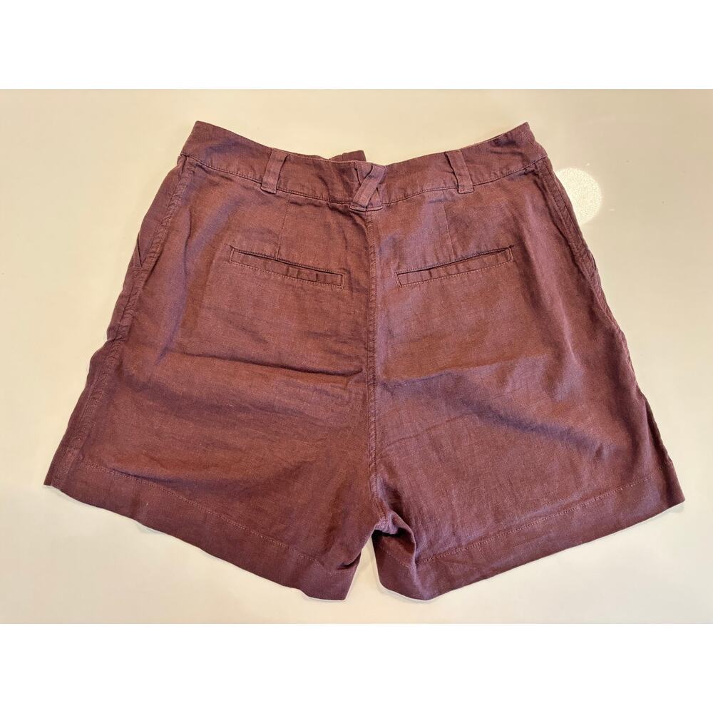 FatFace Women’s Brown Linen Blend Bermuda Shorts Size US 6 UK 10 EU 38